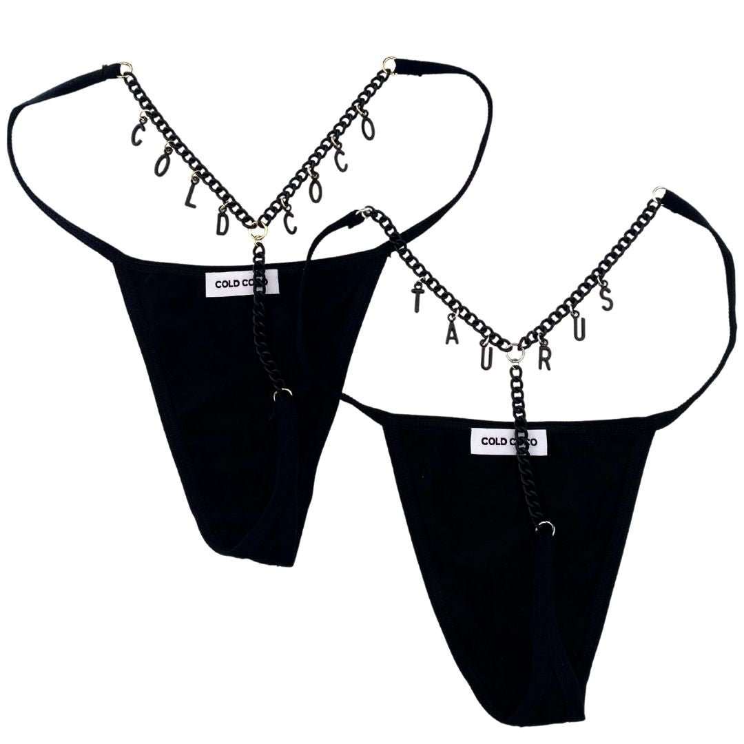 Matte Black Chain Custom G - String - COLD COCO